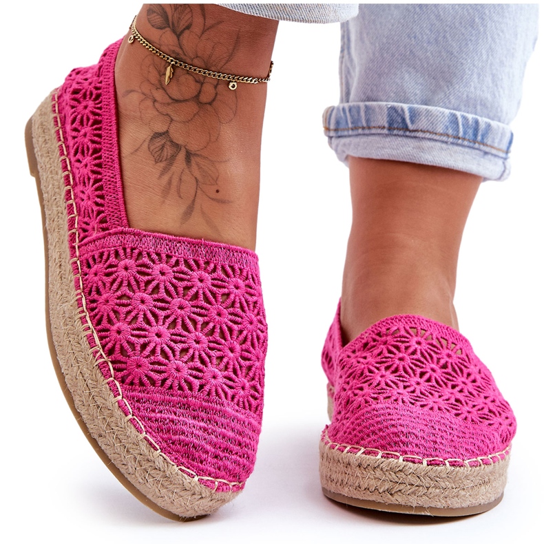 PG1 Women's Openwork Espadrilles Pink One Lover