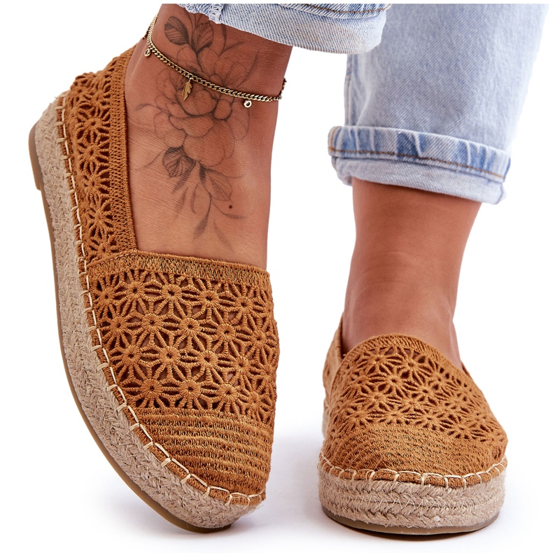 PG1 Camel One Lover Women's Openwork Espadrilles brown