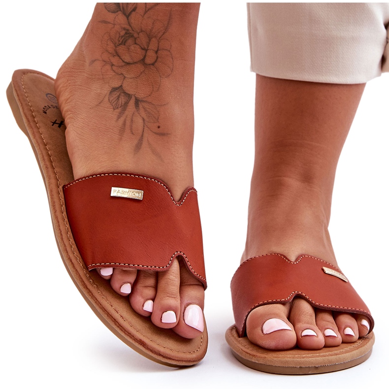Women's Comfortable Flat Heel Sandals Brown Coraline