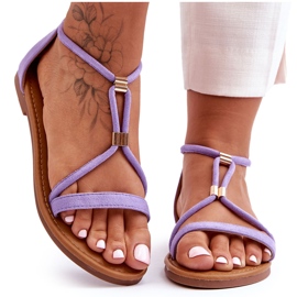 Women's Flat Zipper Sandals Purple Jullie