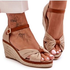 Artista Beige Wedge Sandals