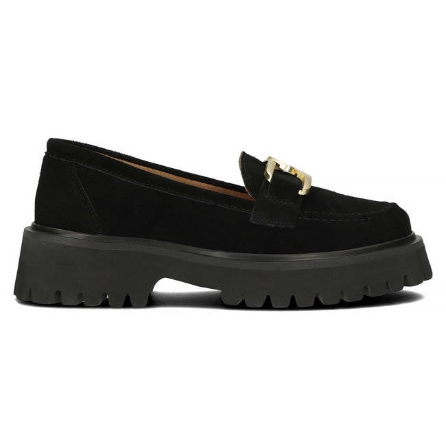 Filippo DP4916 leather suede loafers on the platform black