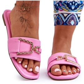 Women's Classic Slippers With Pink Impressive Decoration