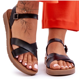 Classic Black Talisma Women's Leather Sandals