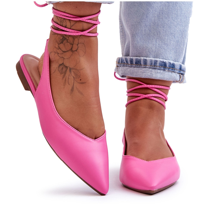 PG1 Women's Tied Ballerinas Pink Lilly Ann