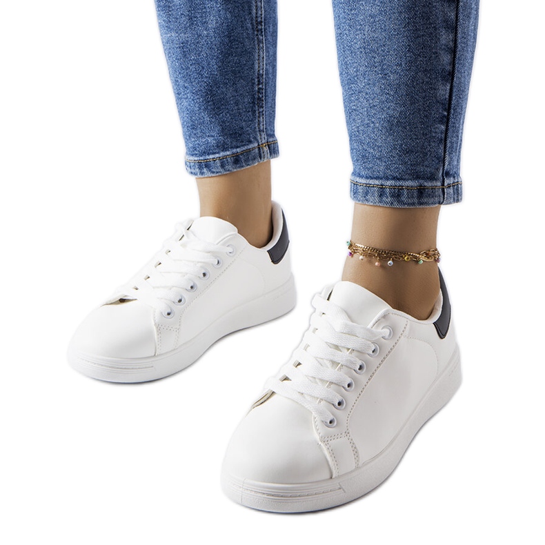 White sneakers with a black insert from Ingle