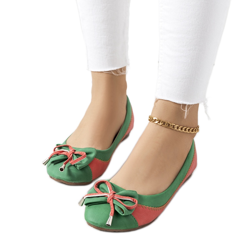 Green ballerinas with a bow from Eske