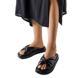 Black low wedge sandals from Hog