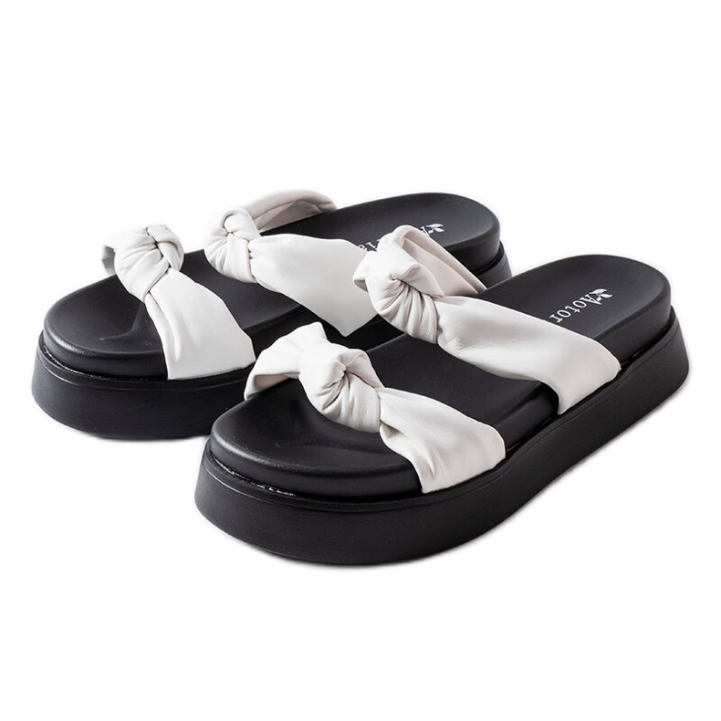 Katelin white platform sandals