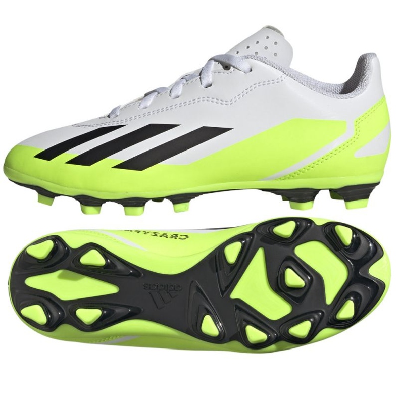 Adidas X Crazyfast.4 FxG Jr IE1588 football shoes white white Adidas X Crazyfast.4 FxG Jr IE1588 football shoes white white
