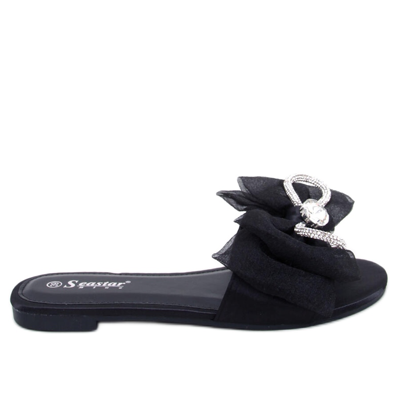 Seastar Monique Black bow slippers