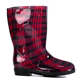 Tall red Shelovet plaid wellies