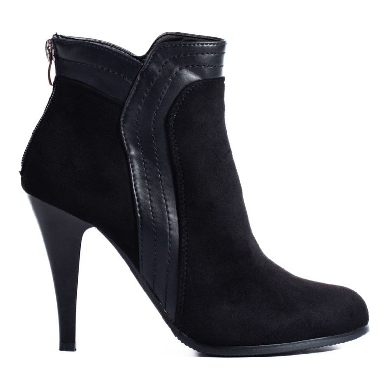 Black suede high heel boots from Shelovet