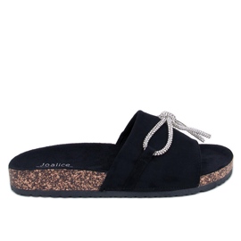 Cork slides with rhinestones Dietz Black Cork slides with rhinestones Dietz Black