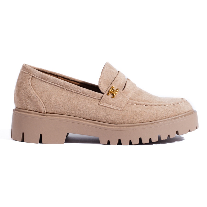 Classic suede light beige women's shoes from Shelovet