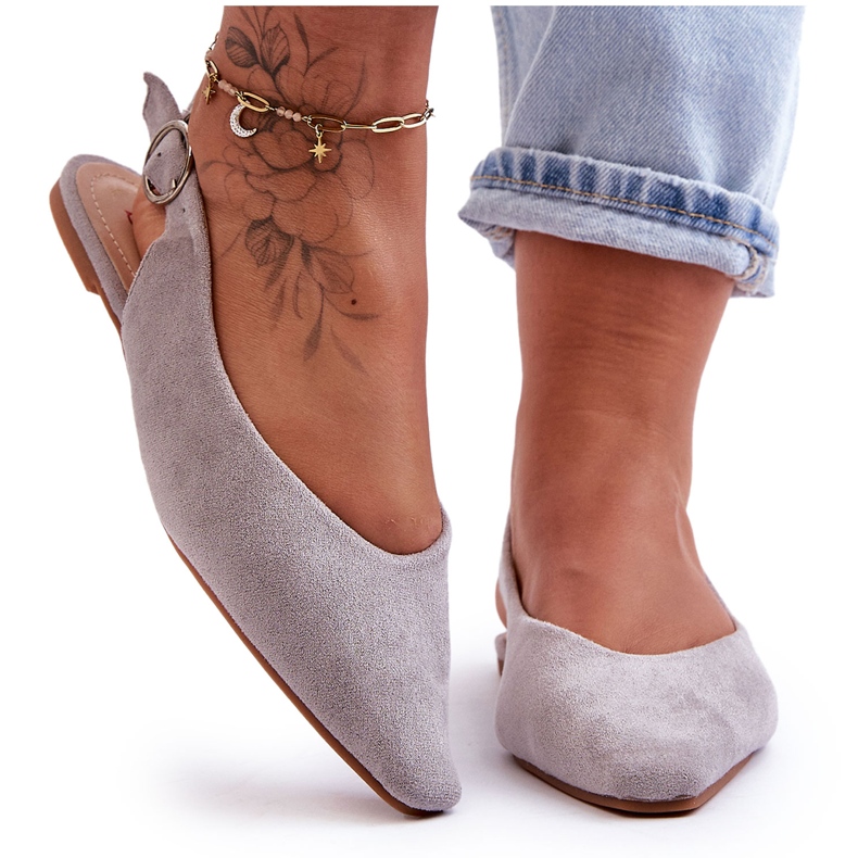 PS1 Kenra Women's Gray Suede Ballerinas grey