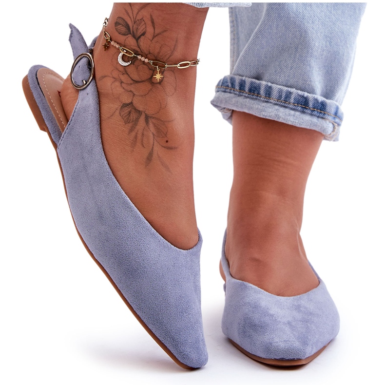 PS1 Kenra Women's Blue Suede Ballet Flats