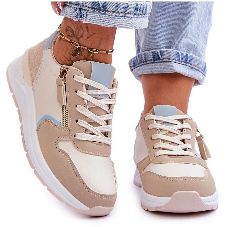 PA1 Women's Sports Shoes With Zipper Beige Larisa
