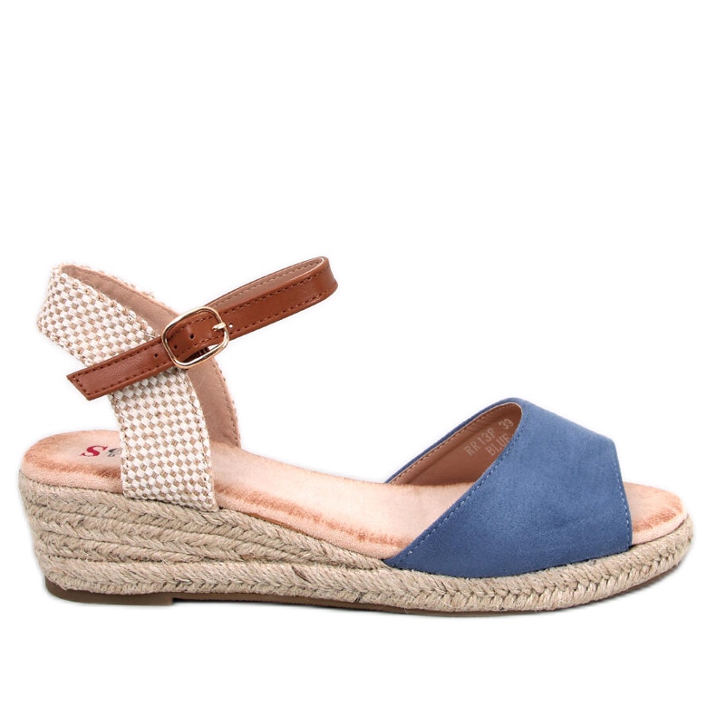 Eakes Blue wedge espadrille sandals