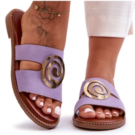 Fashionable Slippers With Mirror Decoration Purple Deep Breath