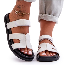 Women's Cloth Velcro Slippers White Jose