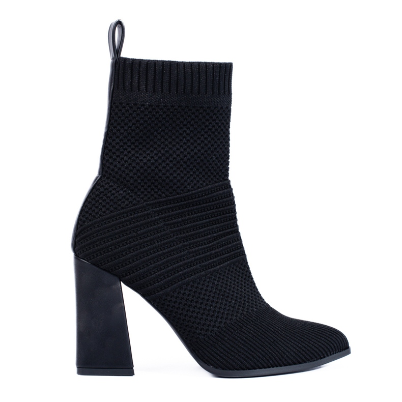 Black ankle boots with a flexible Shelovet upper Black ankle boots with a flexible Shelovet upper