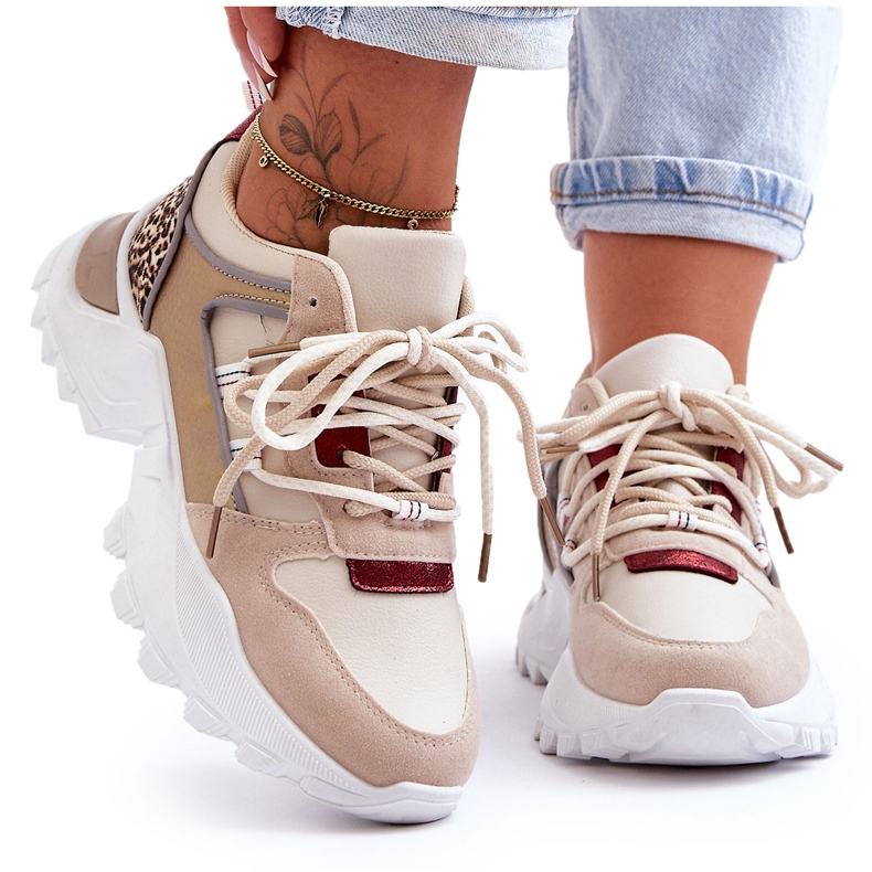 Sport Shoes On A Massive Sole Beige Corena