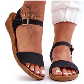 Classic Low Wedge Sandals Black Arya