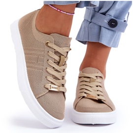 PE1 Women's Lace-up Sneakers Beige Etna