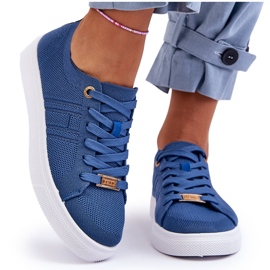 PE1 Women's Lace-up Sneakers Blue Etna
