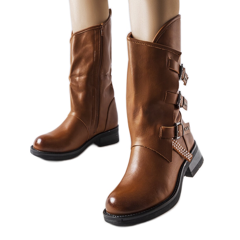 Brown boots with buckles from Bojle