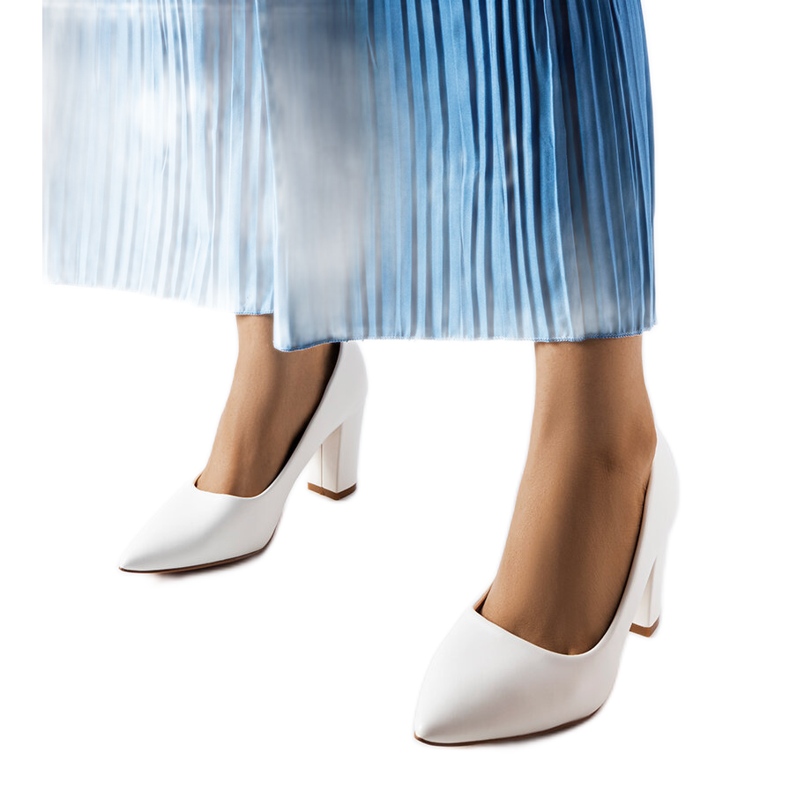 Maurelle white pumps on the block