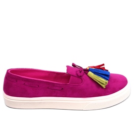 Salma Fuchsia fringe sneakers pink