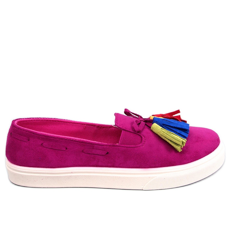 Salma Fuchsia fringe sneakers pink