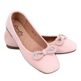 Suede ballerinas with a Serna Rosa bow pink Suede ballerinas with a Serna Rosa bow pink