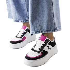 Black and pink platform sneakers from Gidle