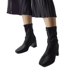 Black satin ankle boots from Laforgen