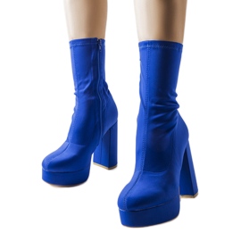 Inna Blue satin ankle boots from Glus