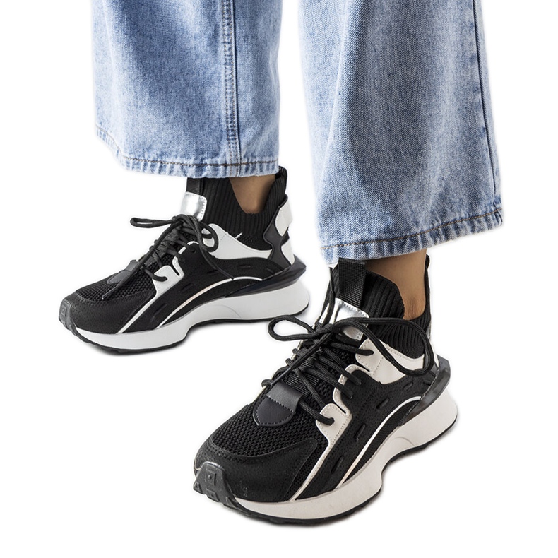 Inna Black and white stylish sneakers from Begins Inna Black and white stylish sneakers from Begins