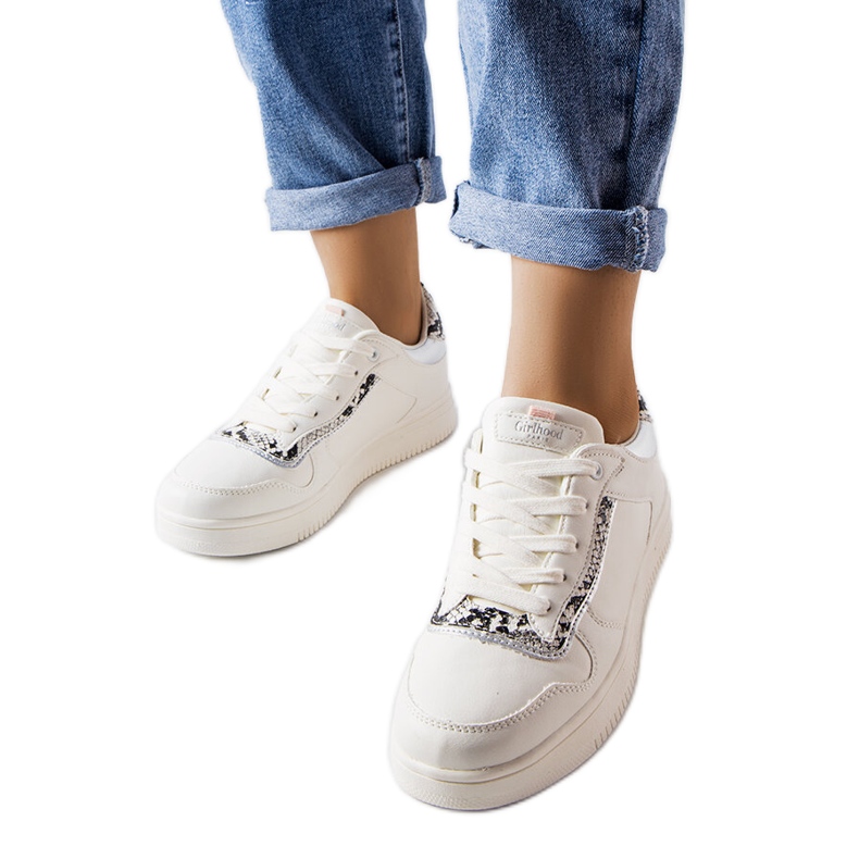 Nelma white eco leather sneakers
