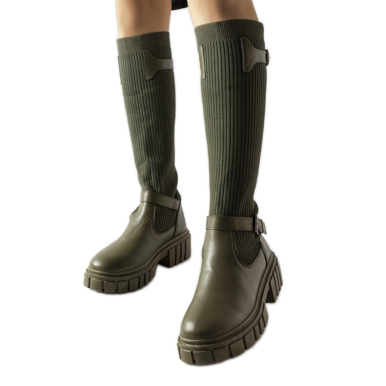 Green boots with a flexible upper from Courcelle