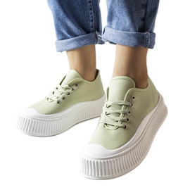 Green sneakers with thick soles from Wallace