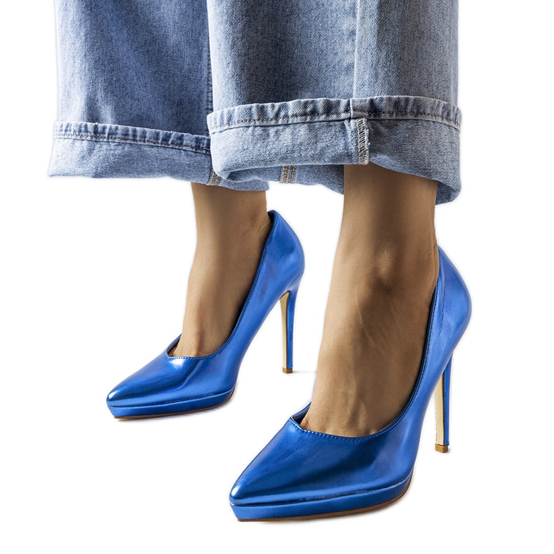 Kristin blue mirror heels