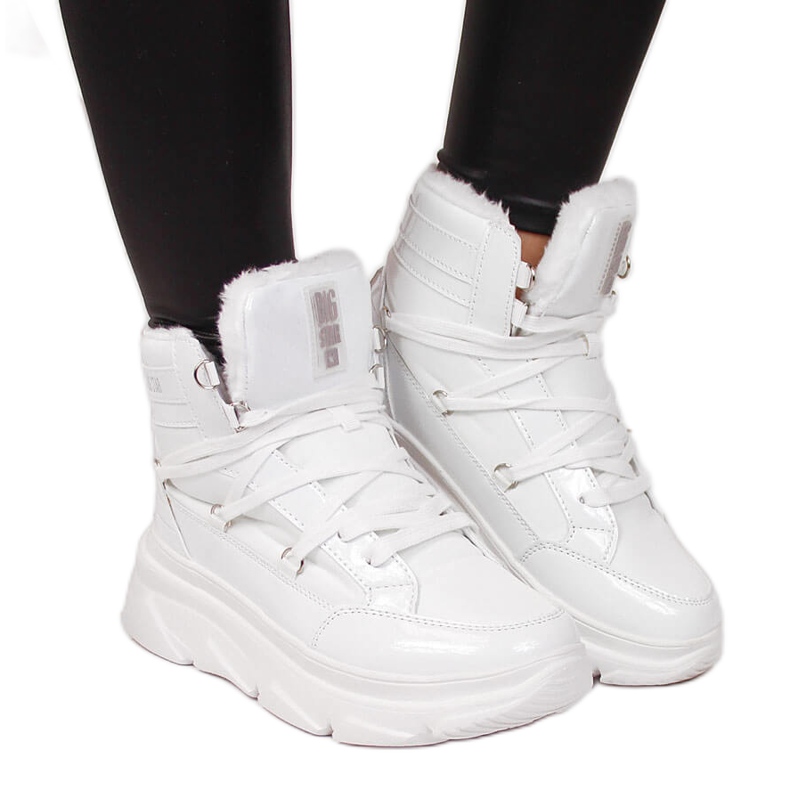 Women's snow boots on the platform white Big Star II274463