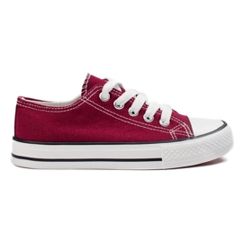 Youth maroon Shelovet lace-up sneakers red