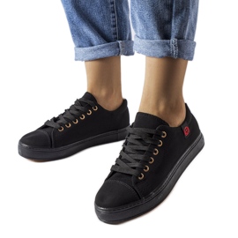 Black textile sneakers from Descoteaux Black textile sneakers from Descoteaux