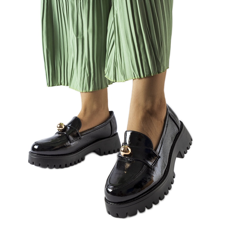 Black lacquered shoes from Stella