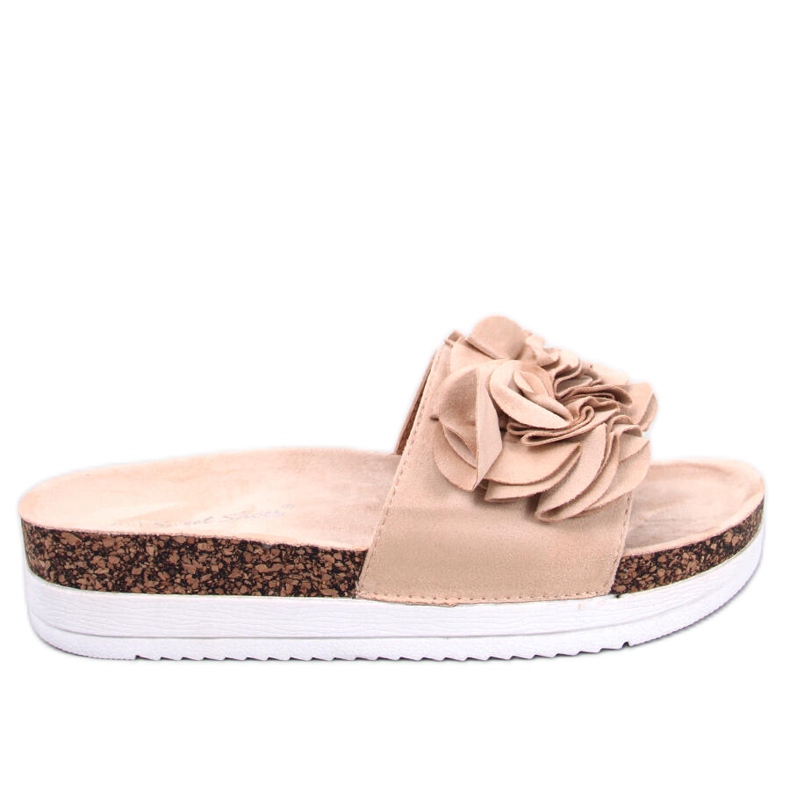 Rizzo Beige floral slippers