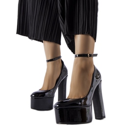 Black patent high heel pumps from Colle