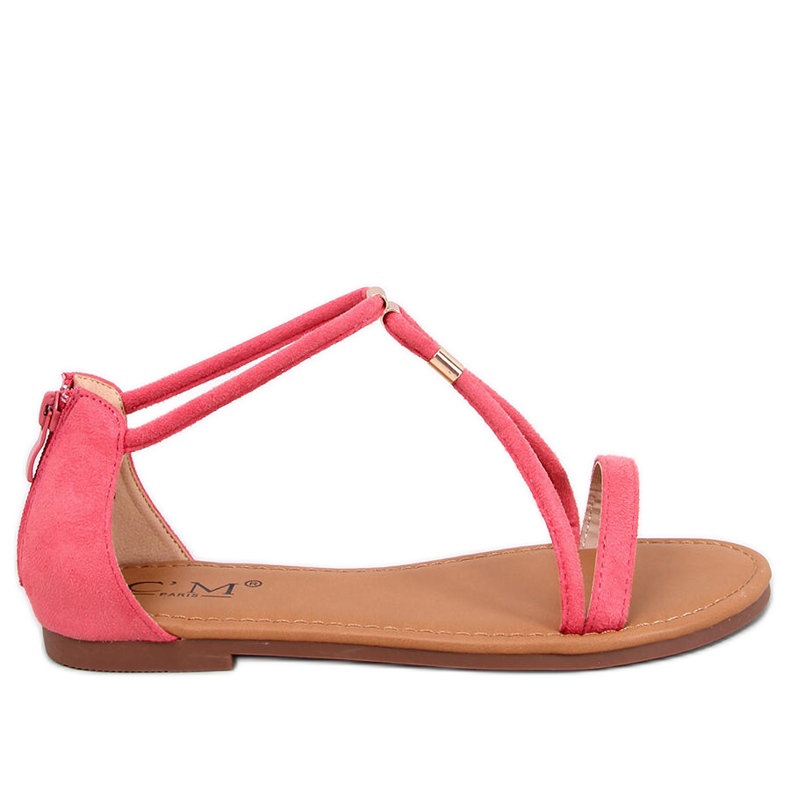 Leehom Red suede women's sandals pink